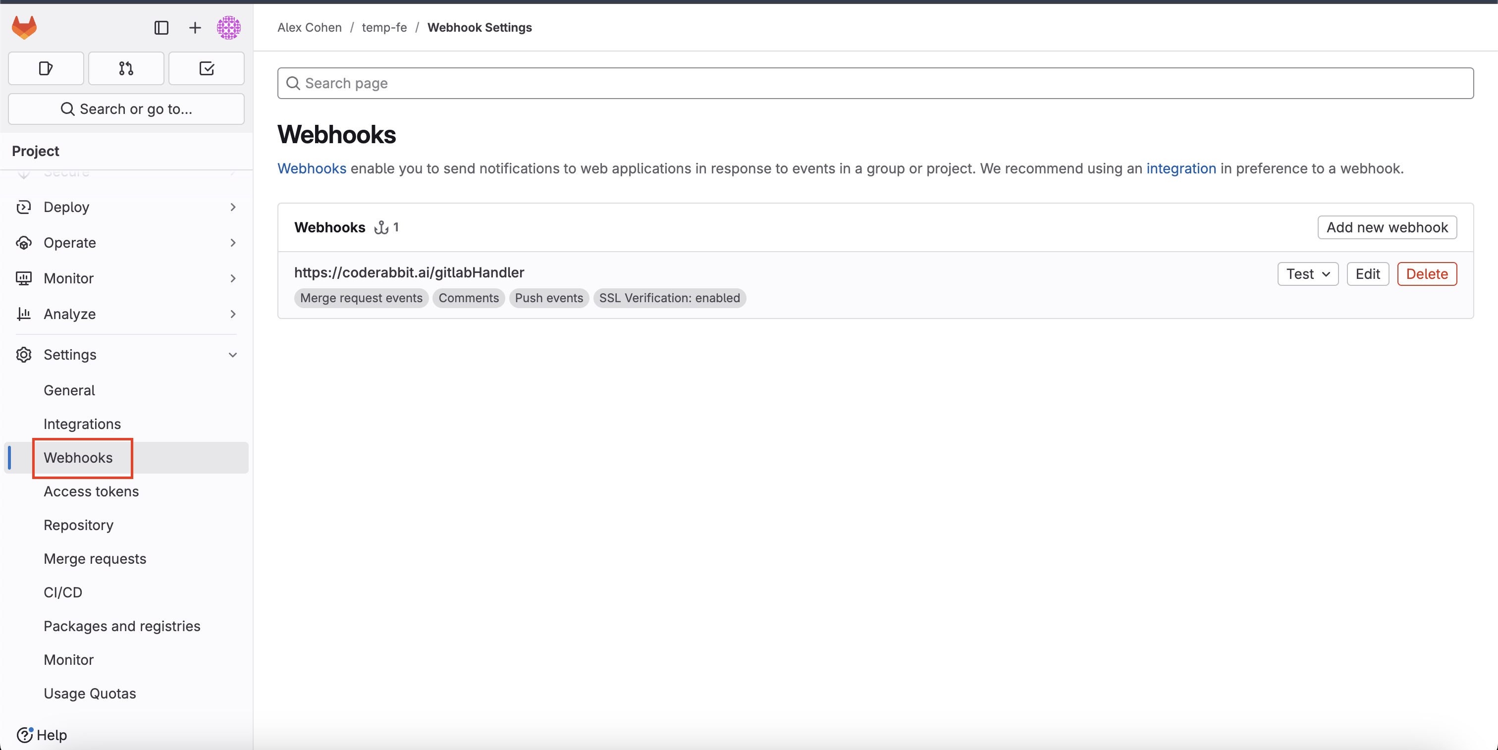 GitLab Webhook Example